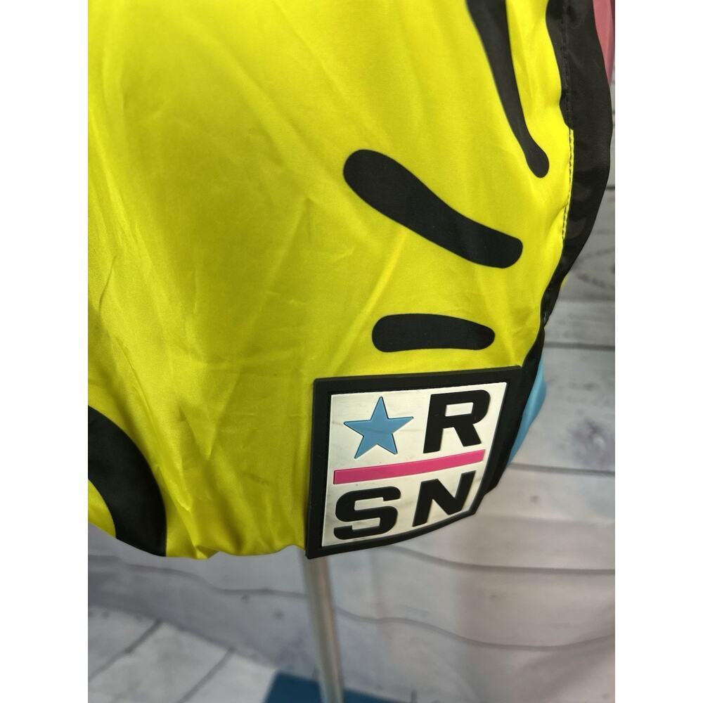 Reason Windbreaker Jacket Womens S 90s Print Colorblock Hooded 1/4 Zip - Picture 3 of 7